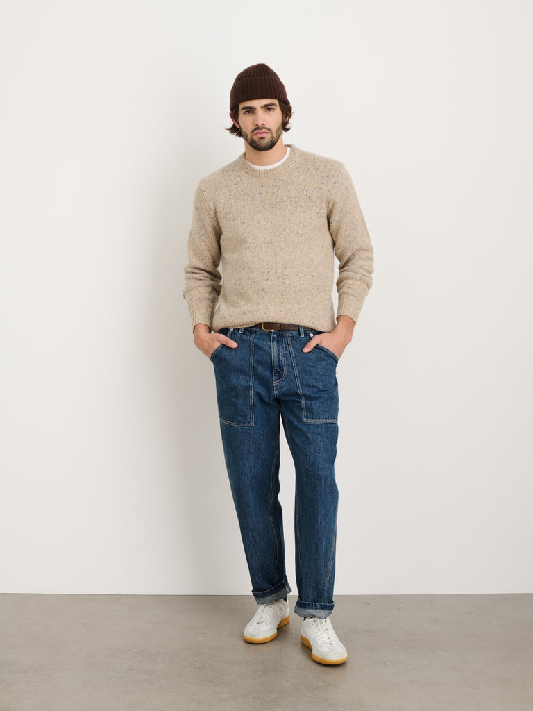 Alex Mill Wool Alpaca Blend on sale Donegal Sweater in Stone Flag Size S Retail $145