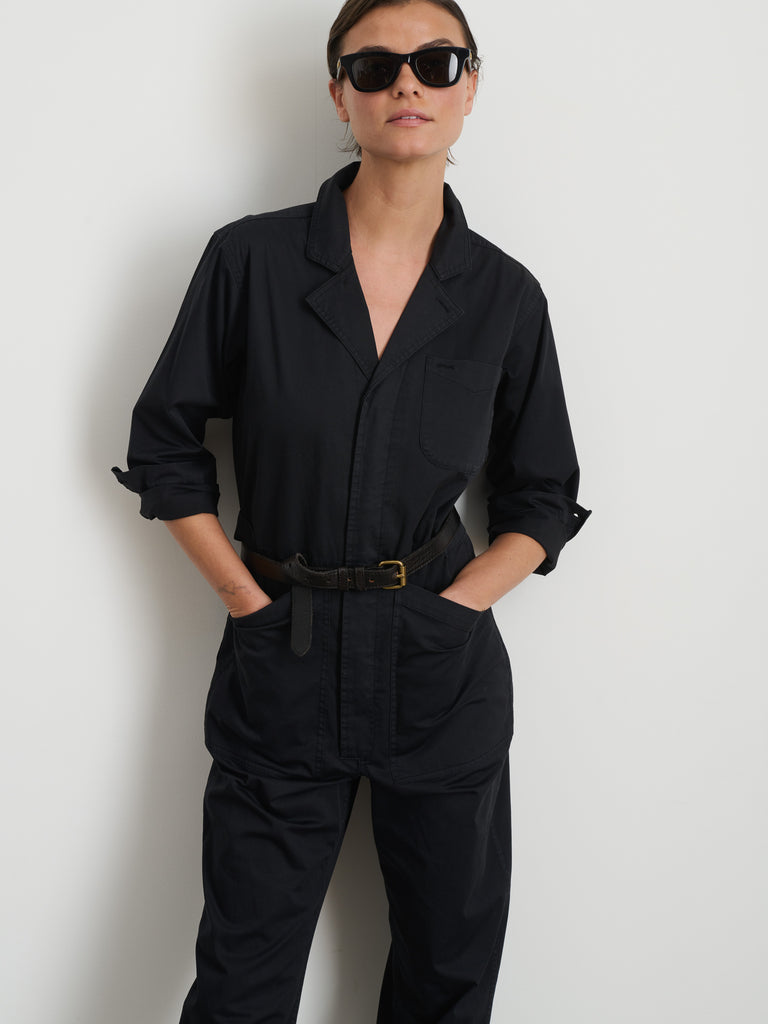 Standard Zip Jumpsuit in Herringbone