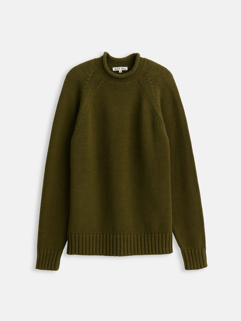 Olive green crew outlet neck sweater women's