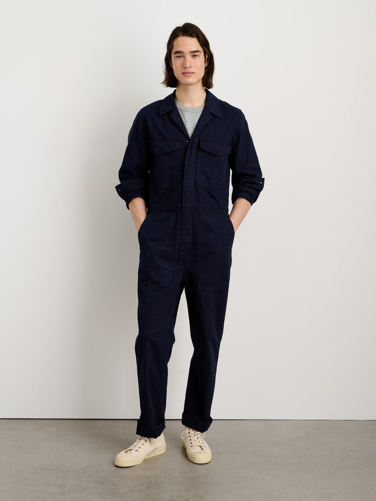 Zip Jumpsuit in Herringbone