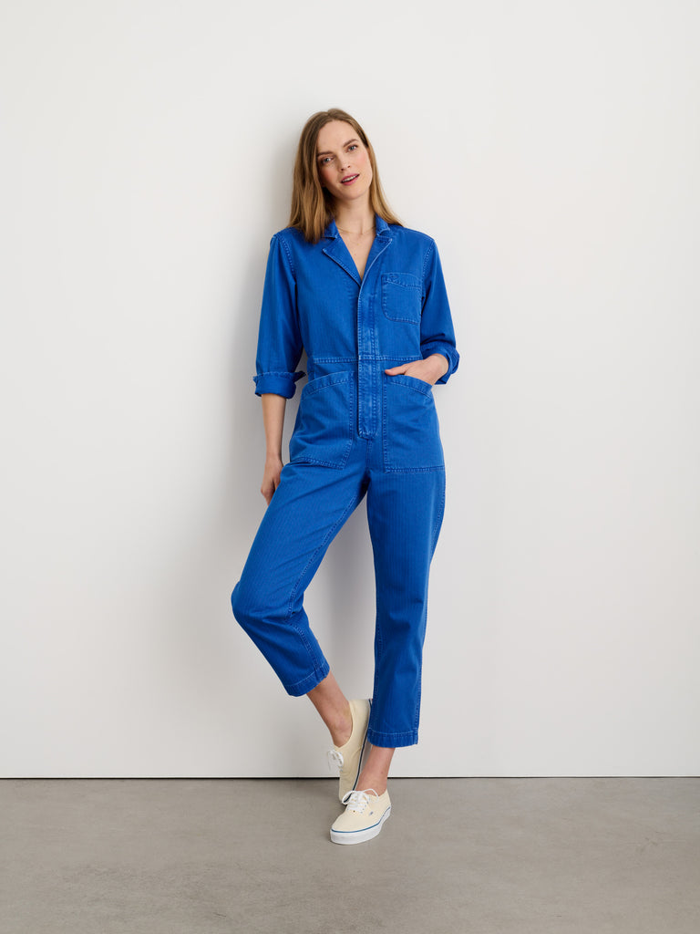 Standard Zip Jumpsuit in Herringbone