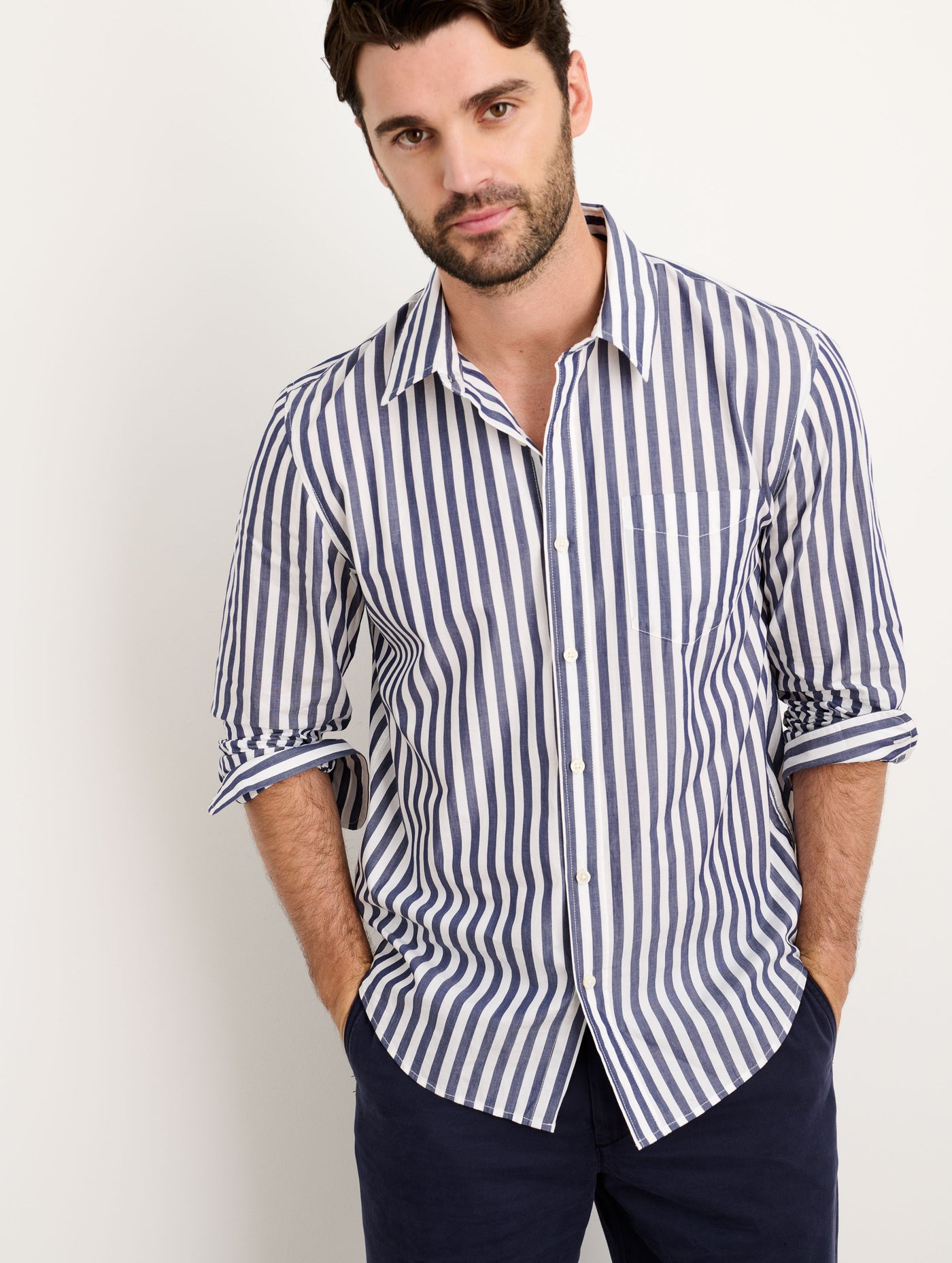 Mill Shirt in Wide Striped Cotton Poplin – Alex Mill