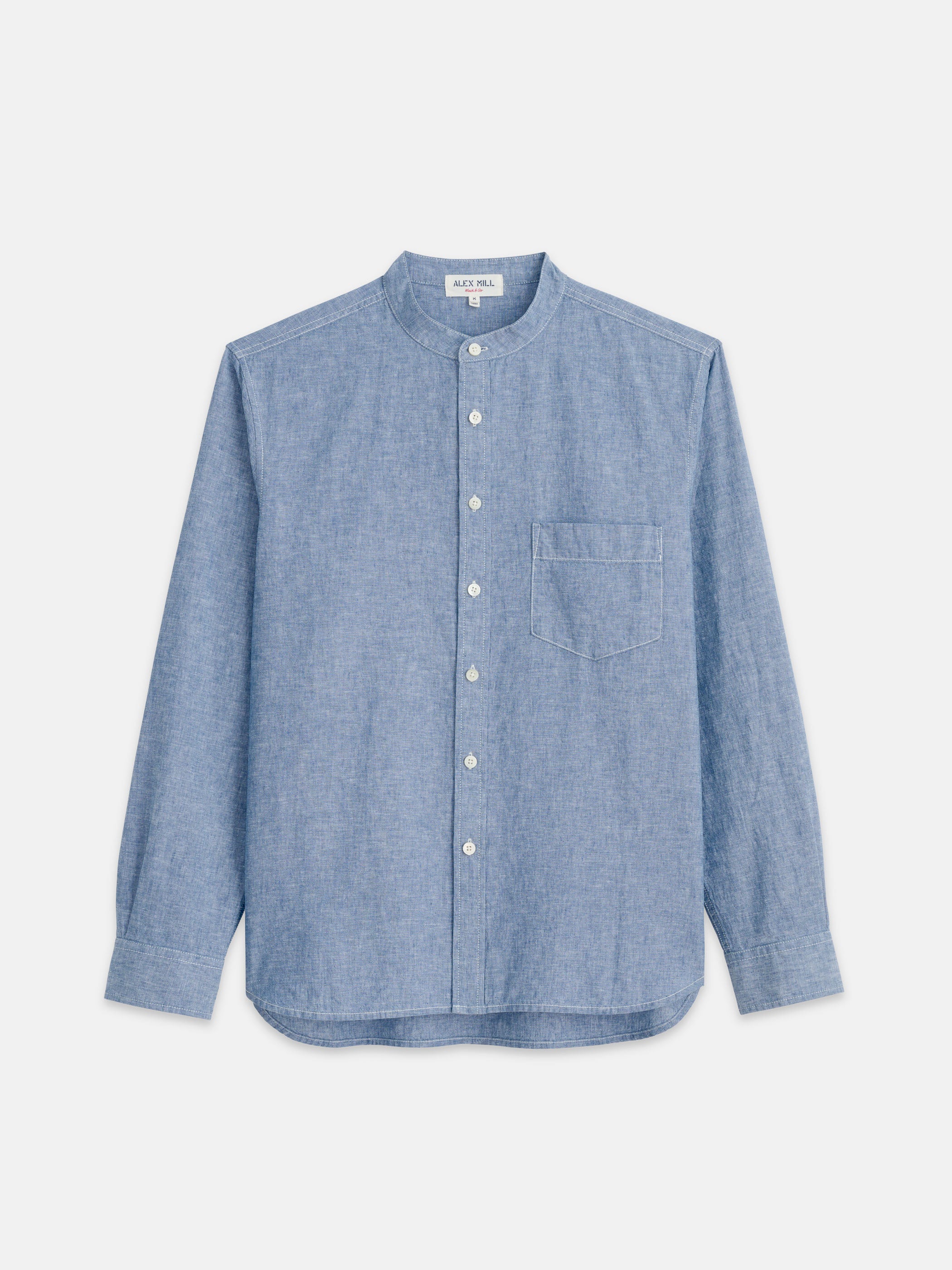 Easy Band Collar Shirt In Chambray – Alex Mill