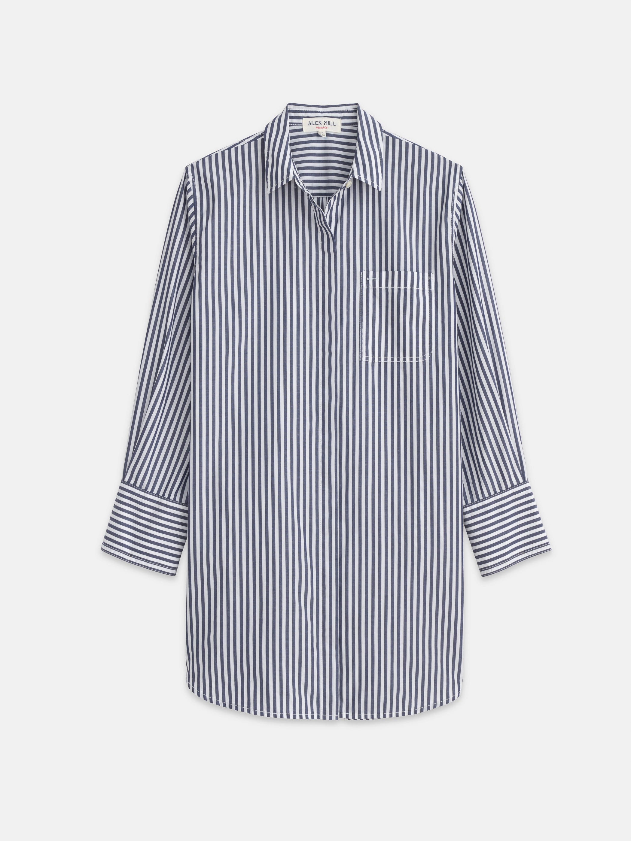 Belle Shirt Dress in Striped Cotton Poplin – Alex Mill