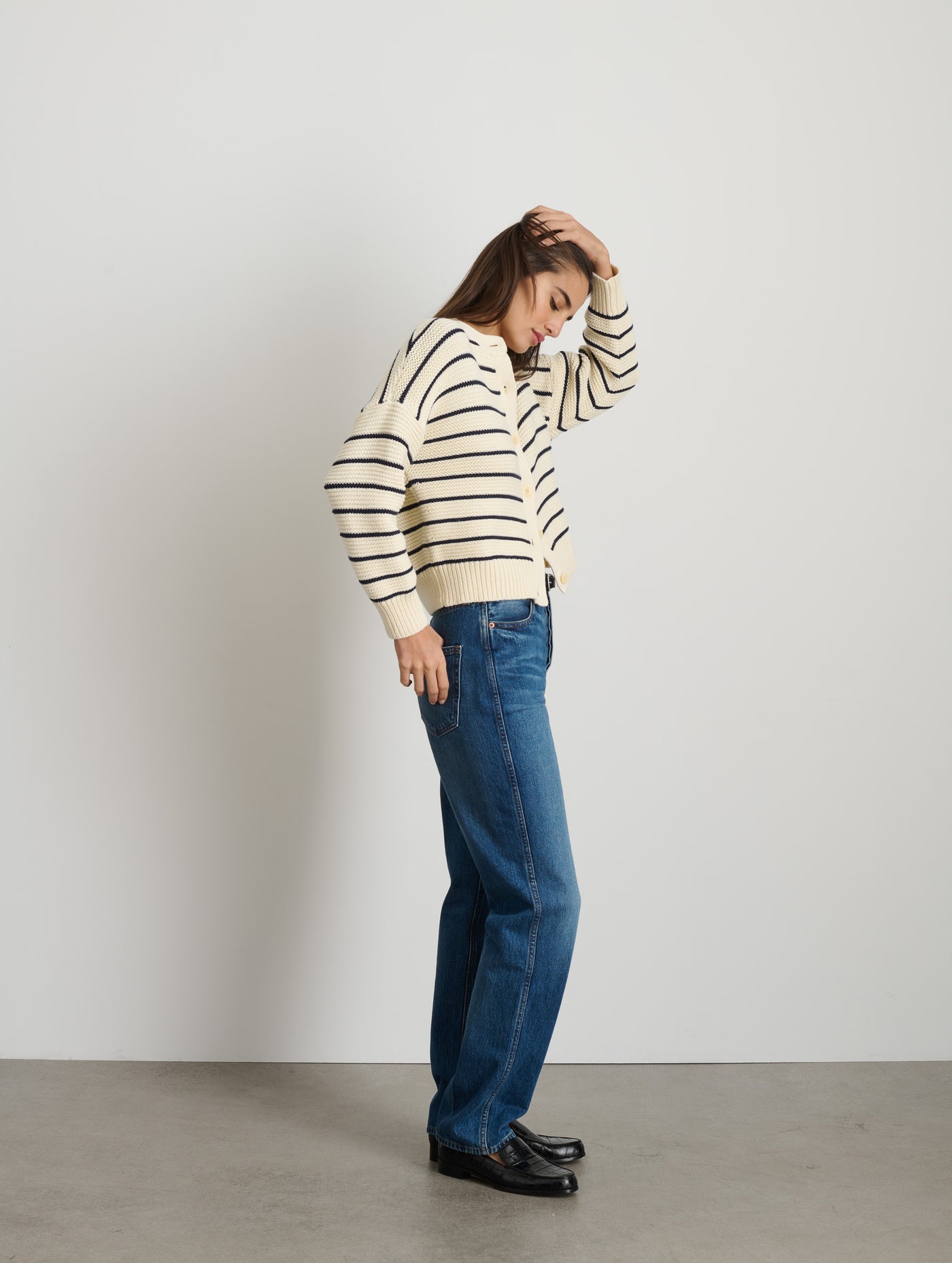 Nico Striped Cardigan in Cotton – Alex Mill