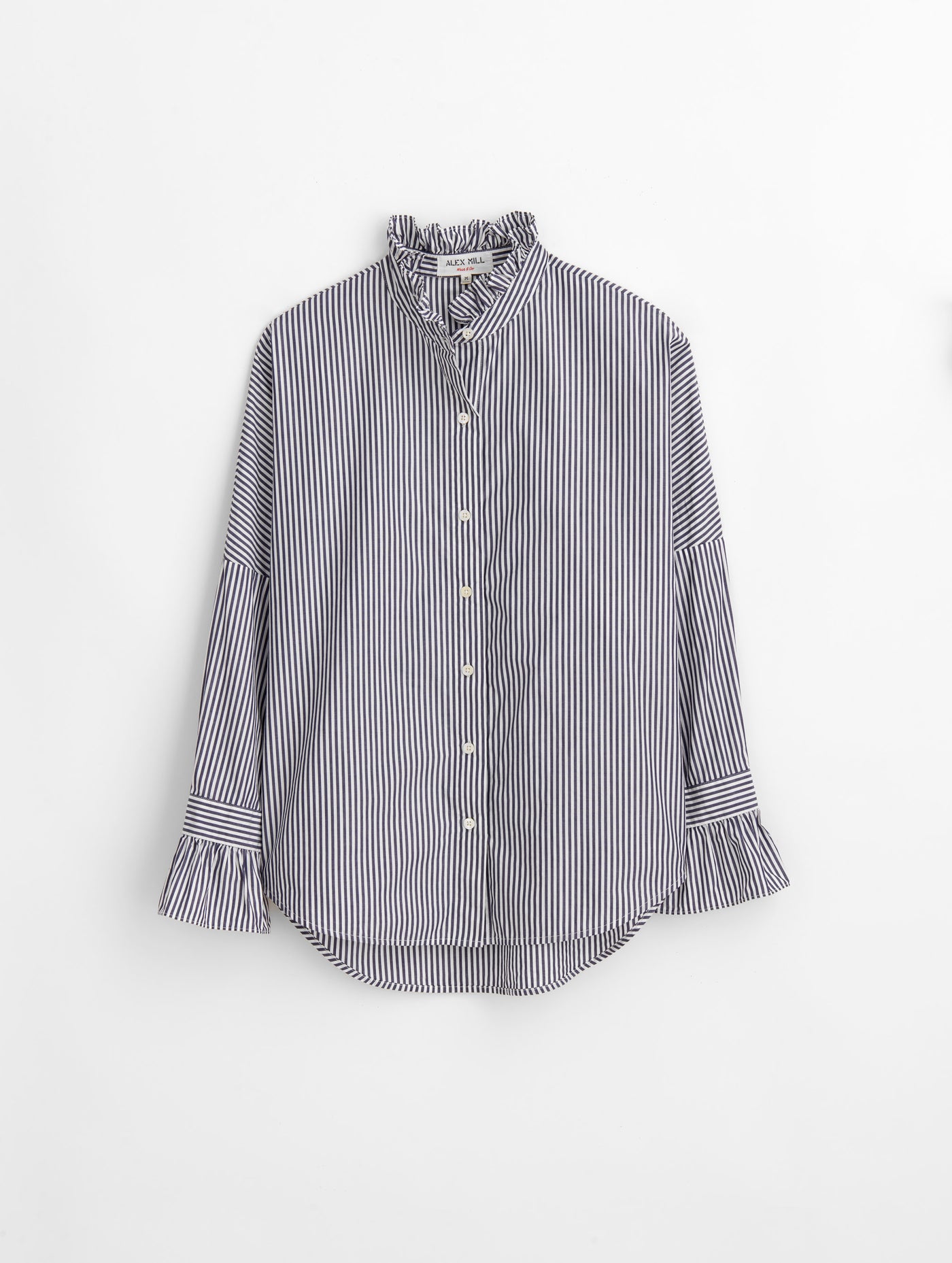 Easy Ruffle Shirt in Skinny Stripe – Alex Mill