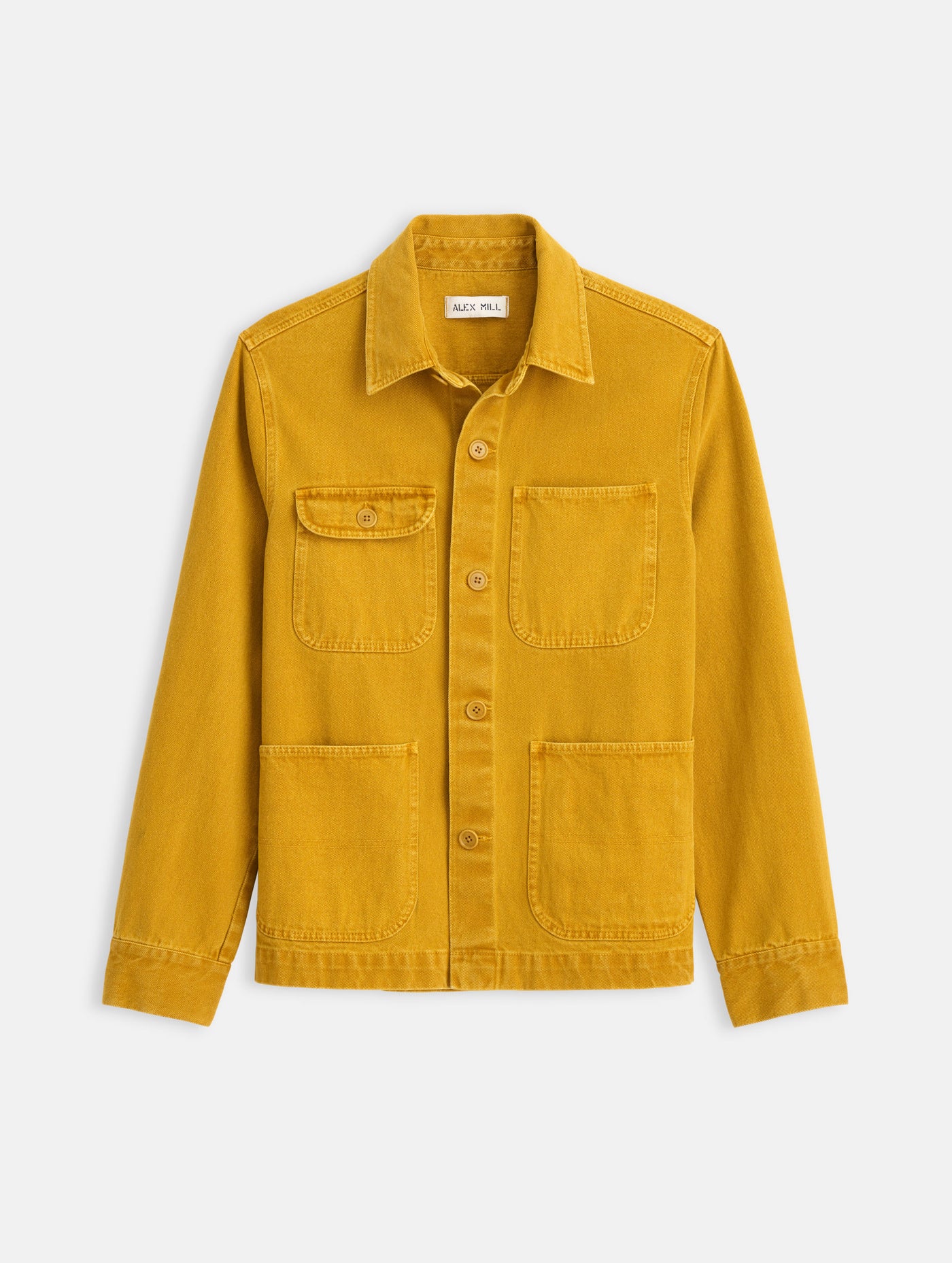 Alex Mill | Garment Dyed Work Jacket in Recycled Denim Yellow Ochre / LG