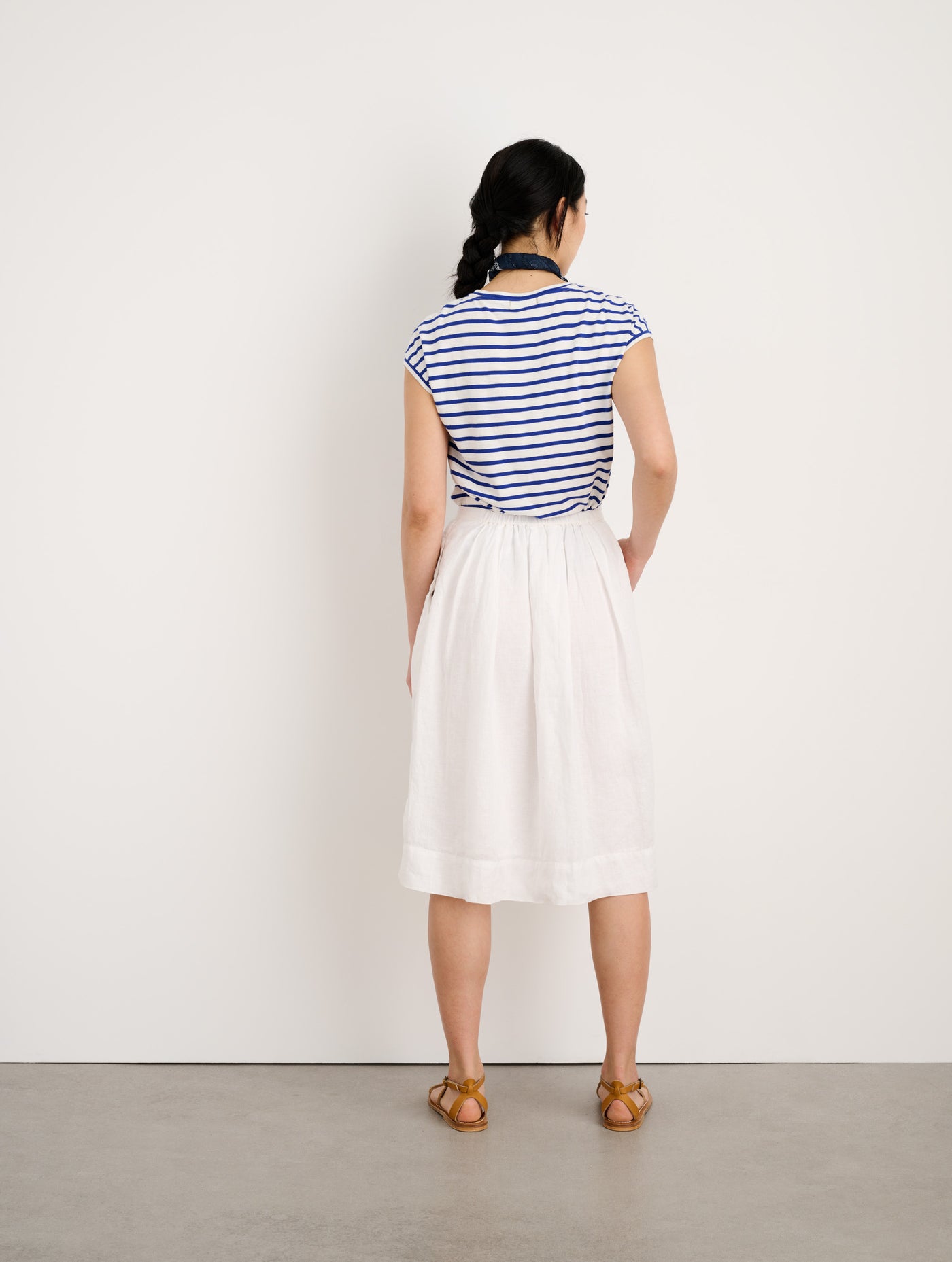 White company linen outlet skirt